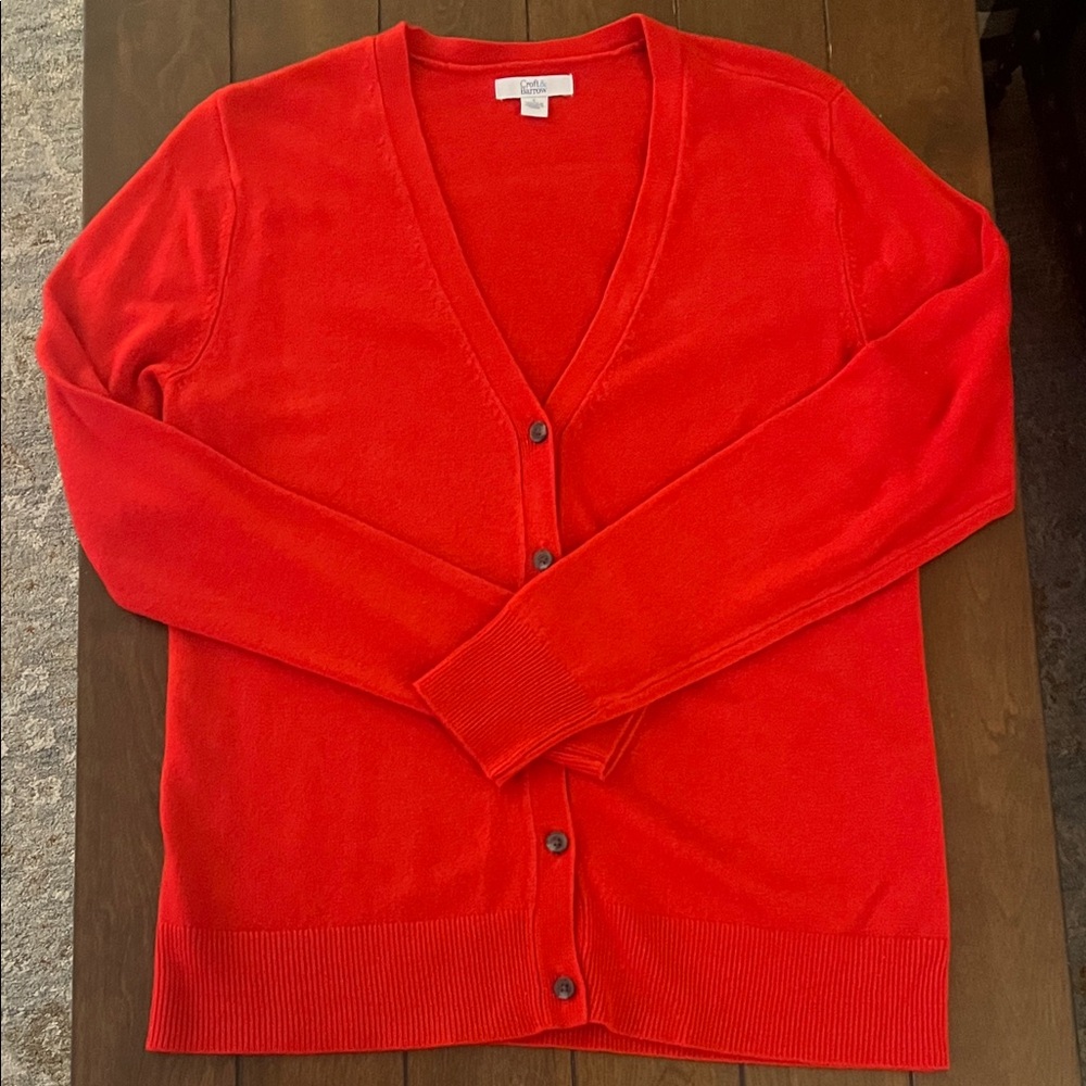 Croft & Barrow Vivid Red V-Neck Cardigan